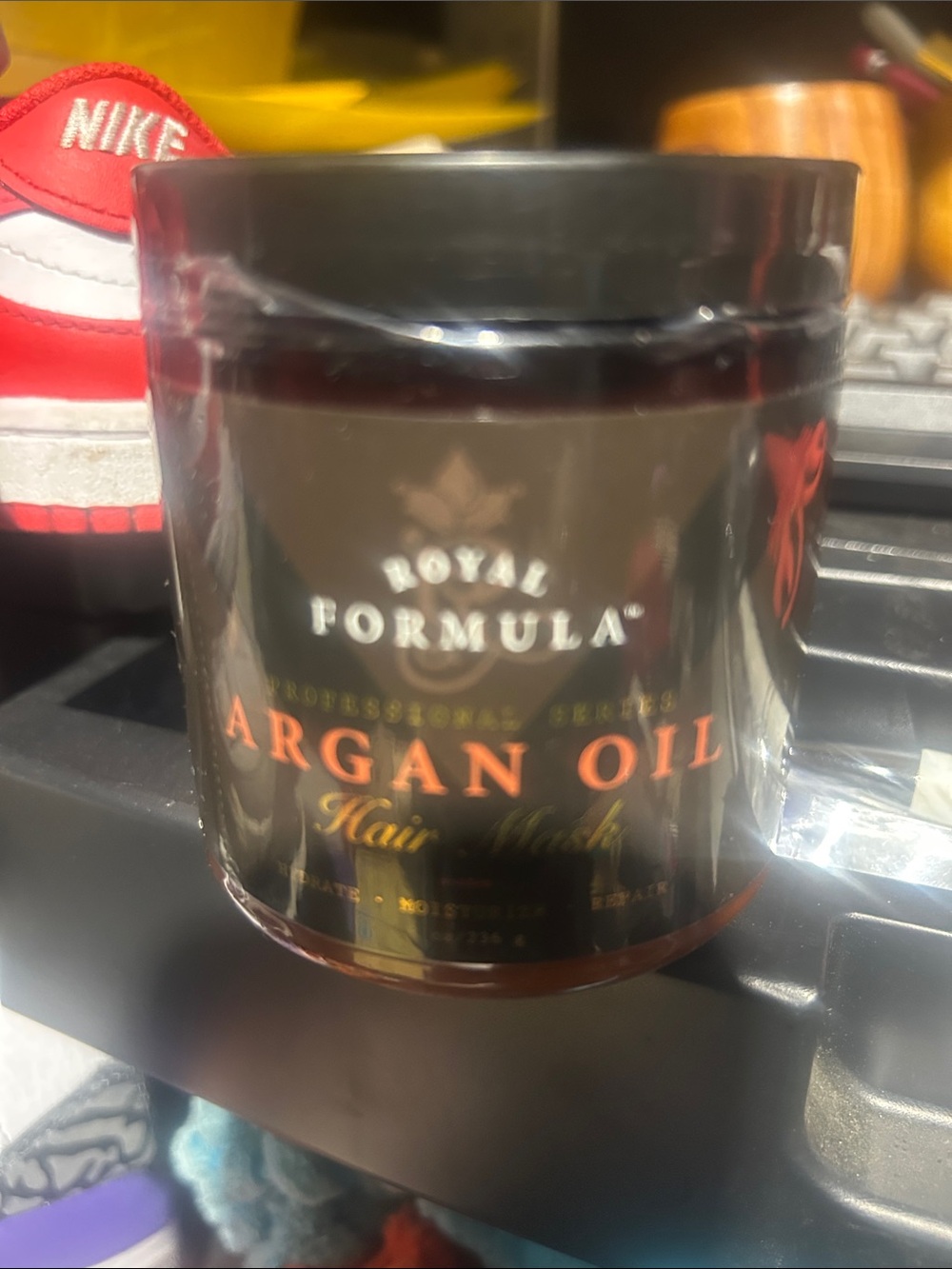 NIB Royal Formula Argan Oil Hair Mask - Black & Copper Jar